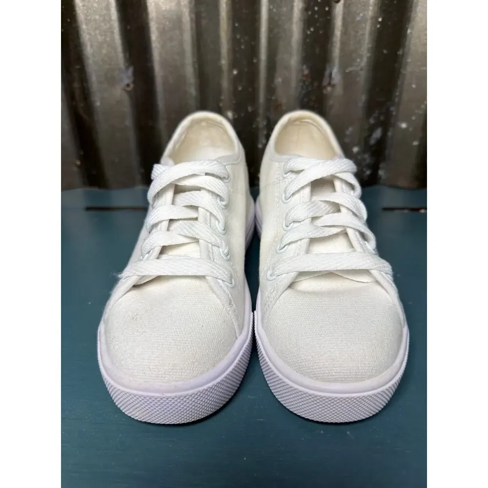 Heelys White Canvas Roller Skate Shoes Kids Size 13 HES10454 Wheels Sneakers